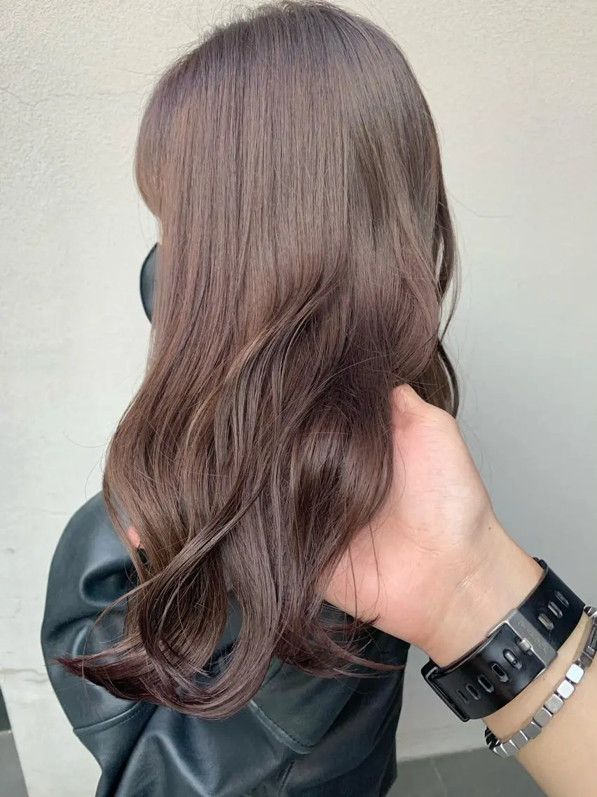 セミロング カラー ベージュカラー ミルクティーベージュ 矢野 晃平のヘアスタイル