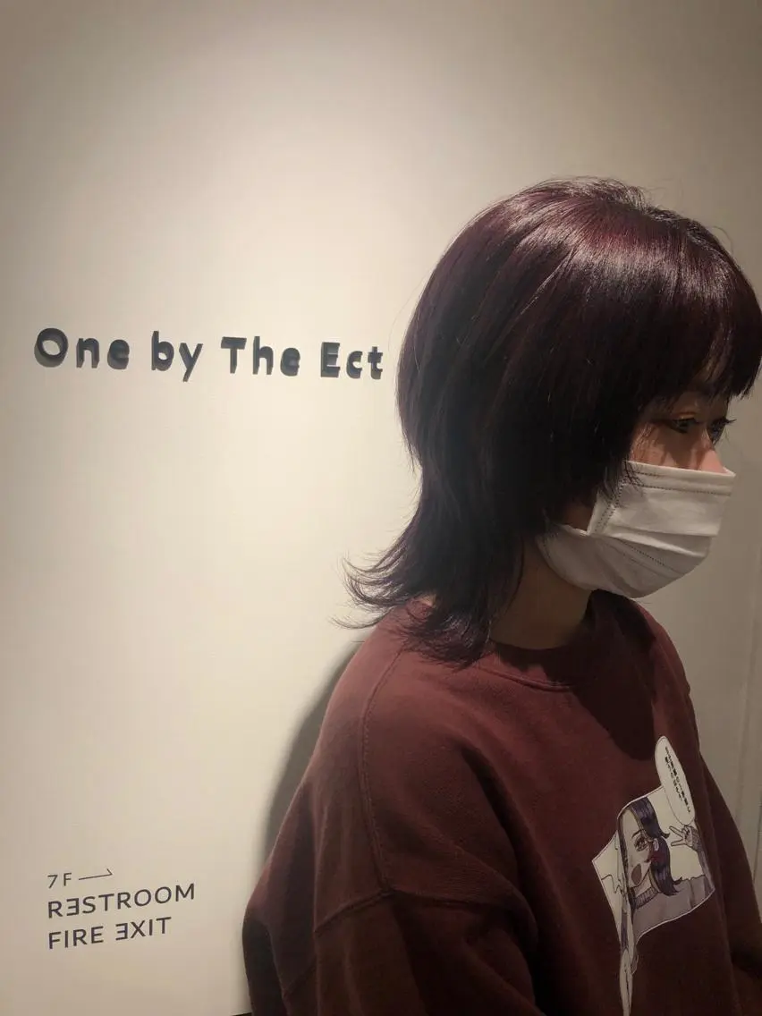 ミディアム カラー ウルフカット カット ヘアカラー 片山美穂 心斎橋・なんばのヘアスタイル