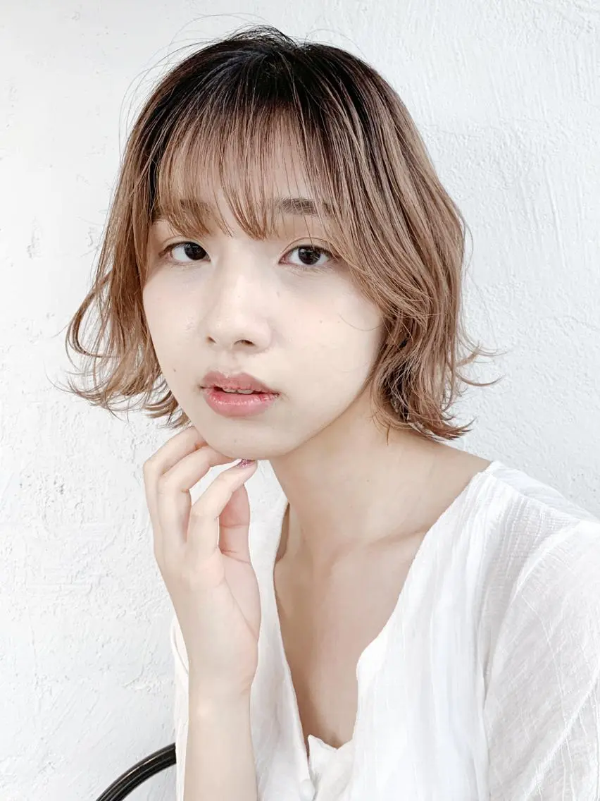 ミディアム カラー パーマ ヘアアレンジ ボブ 外ハネヘア ITbyALBUM 浦和店のヘアスタイル