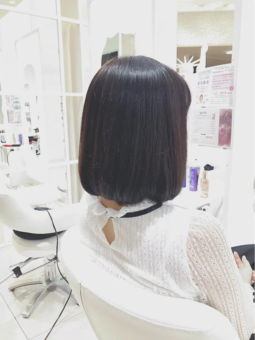 ミディアム カット ヘアカラー トリートメント 上田 篤史のヘアスタイル