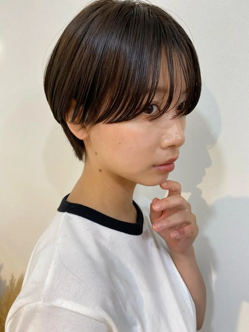 ショート カラー ブリーチ ケアブリーチ ダブルカラー ハイライトカラー イルミナカラー 中北篤志 ショートボブのヘアスタイル