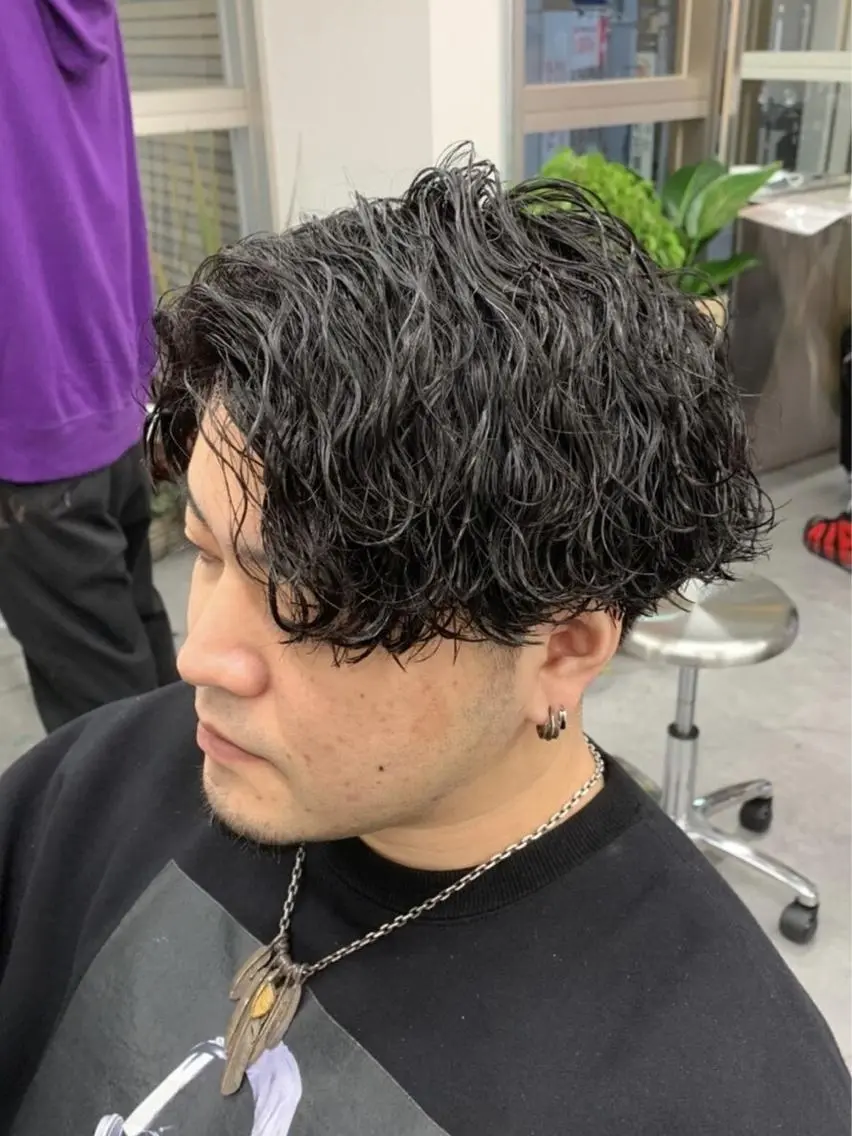 ショート パーマ メンズ カット パーマ メンズパーマ/カラー /店長コハシ◎のヘアスタイル