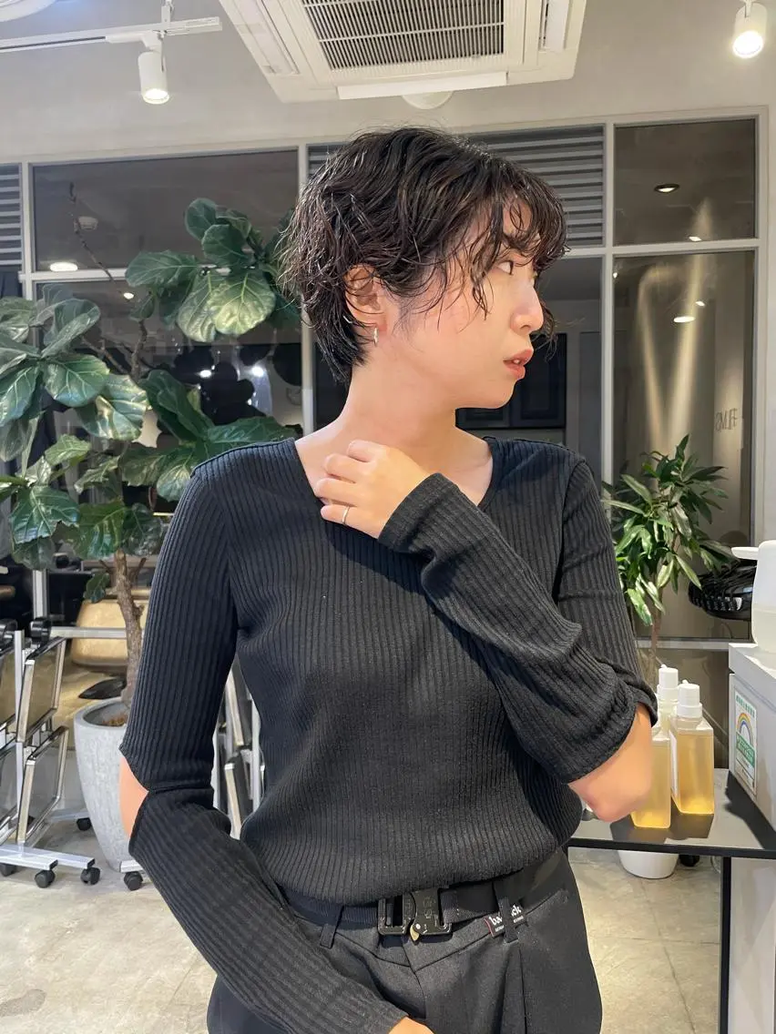 ショート パーマ 斉藤 瑞恵のヘアスタイル