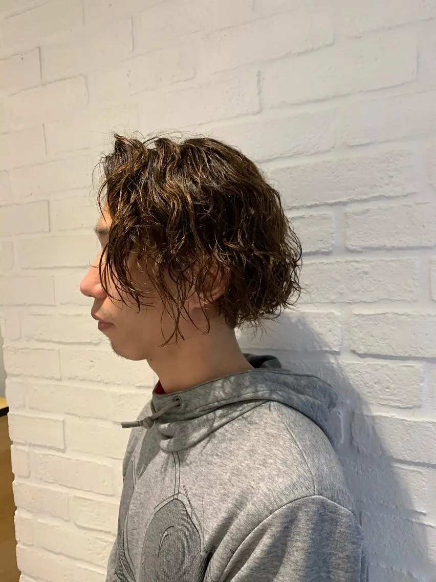ショート パーマ メンズ メンズパーマ カット パーマ トリートメント 💛丁寧さNo.🥇 🧸片山智裕💛のヘアスタイル