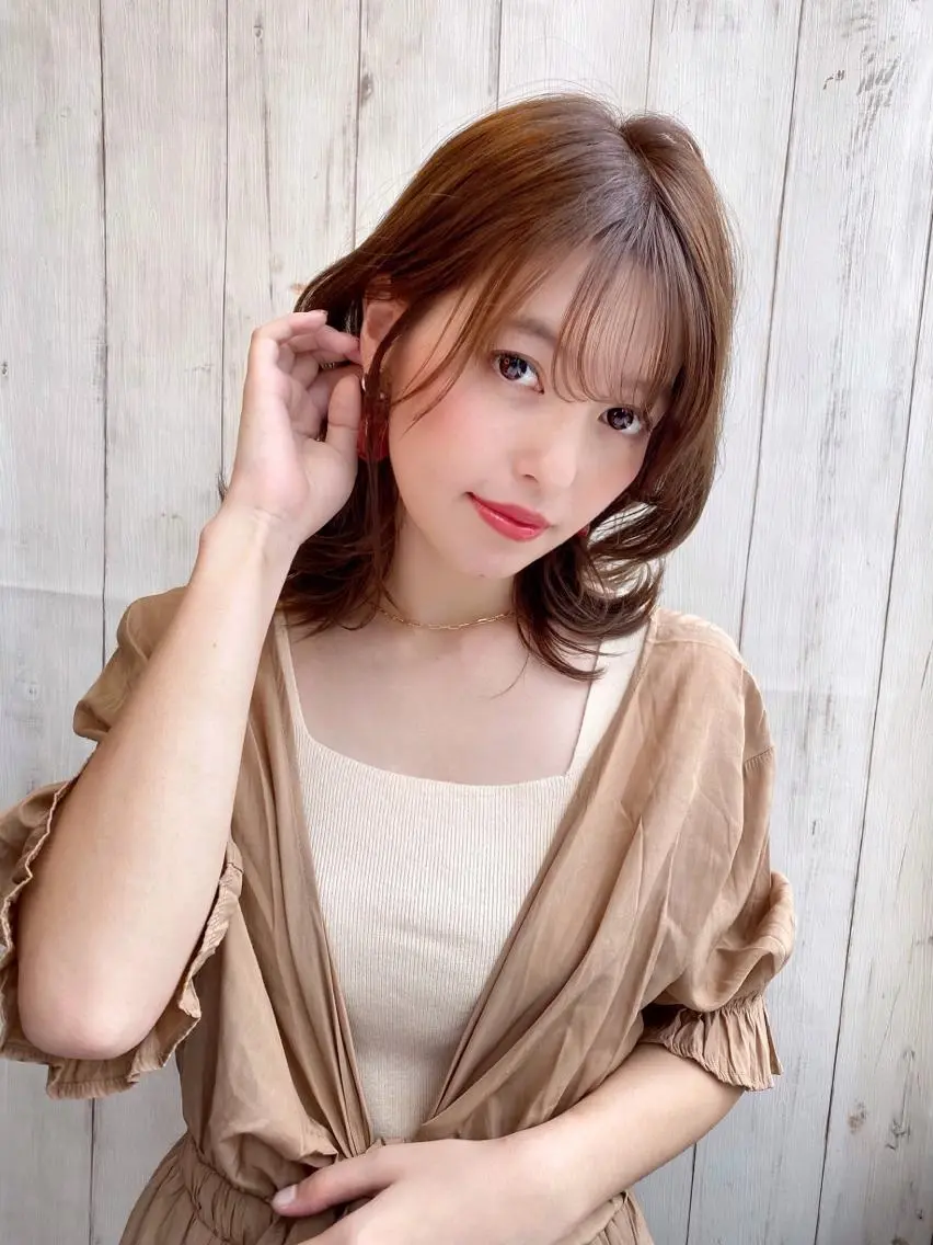 ミディアム カット ヘアカラー トリートメント ヒラヤマ ユウスケのヘアスタイル