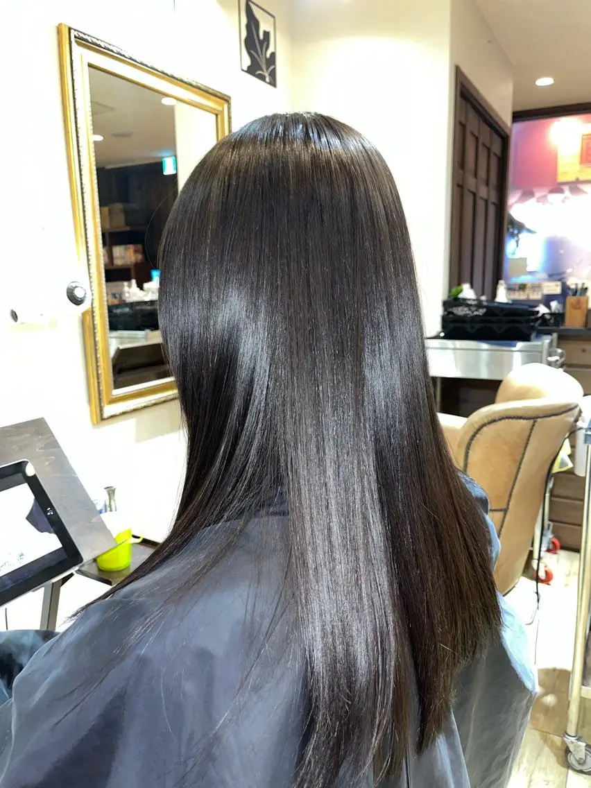 セミロング カラー ブリーチ ブリーチなしカラー 縮毛矯正 ヘアカラー 中園康 /カラー/ブリーチのヘアスタイル