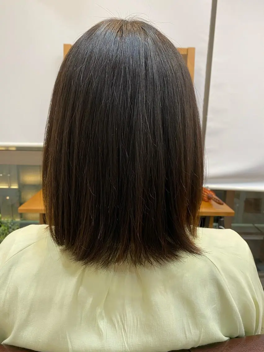 ミディアム パーマ 髪質改善&縮毛矯正 カット/soyaのヘアスタイル