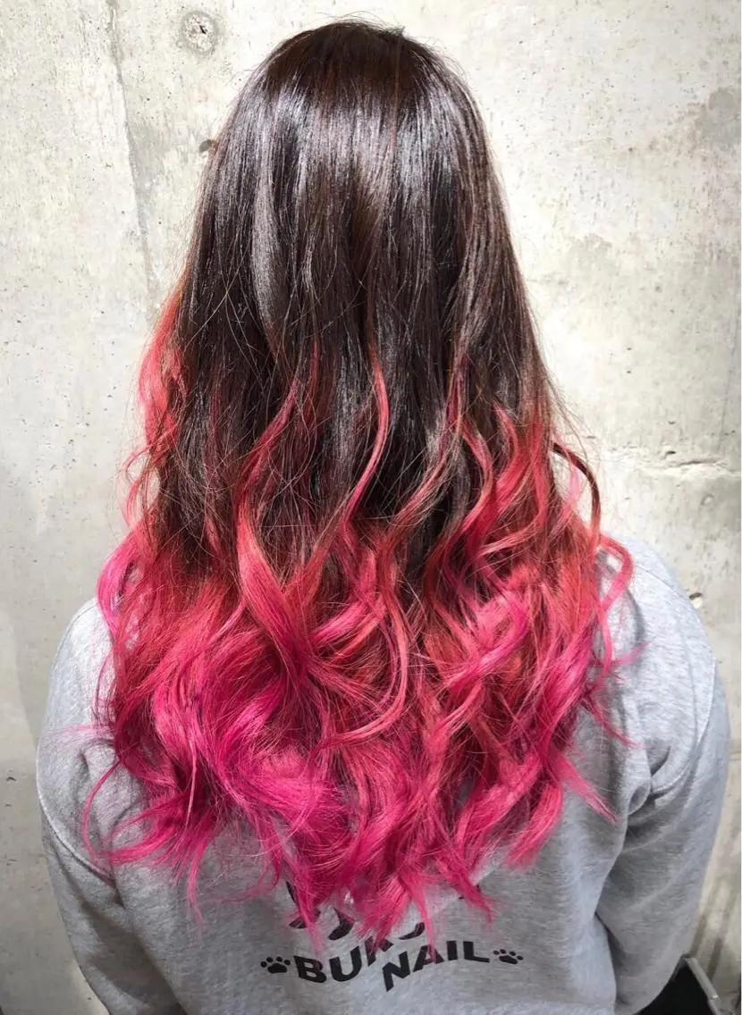 カラー ブリーチ グラデーションカラー ブリーチなしカラー ピンクカラー ✨ご新規様のみ✨ ウンノのヘアスタイル