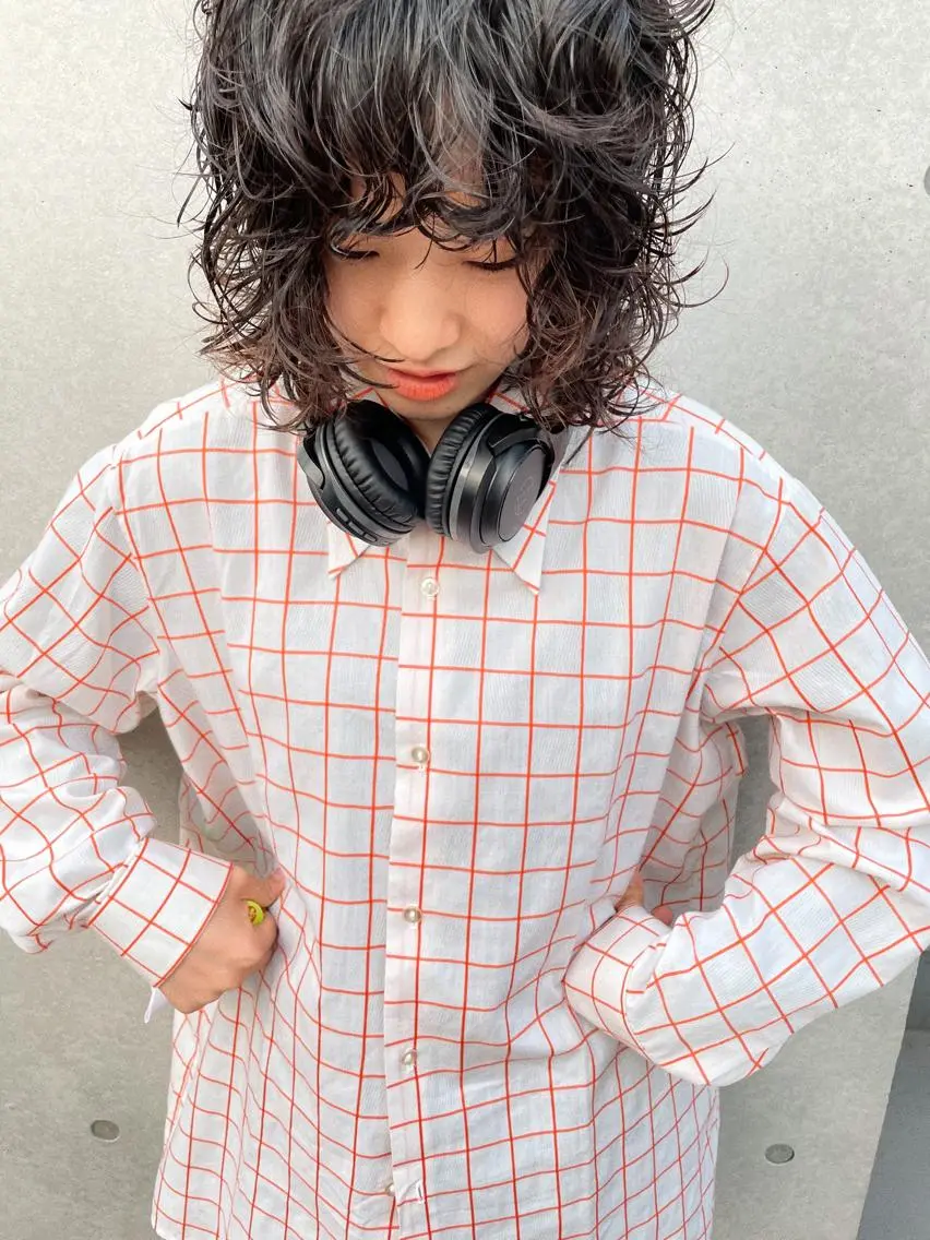 ミディアム カラー ミディアムパーマ ウルフカット カット パーマ トリートメント センスをお届けします 大谷将生infpのヘアスタイル