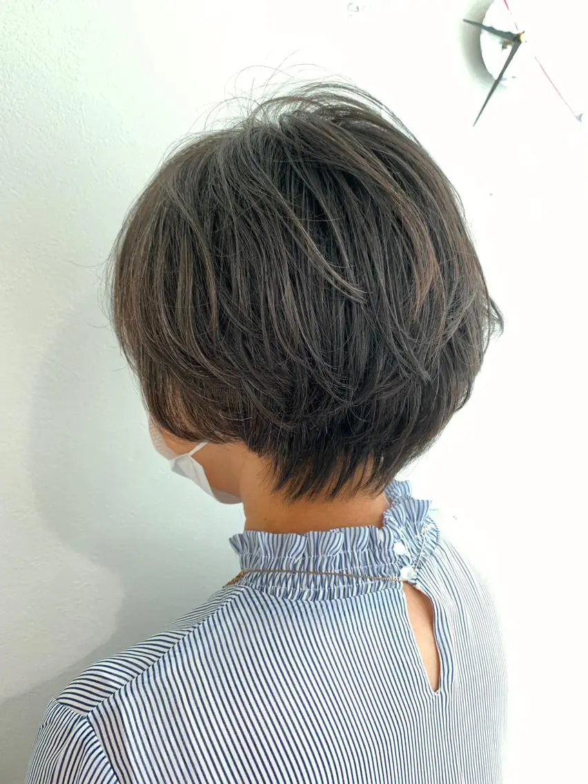 ショート パーマ カット ヘッドスパ 髪質改善🩵艶髪 ストレート🩵山口のヘアスタイル