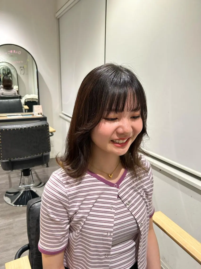 ミディアム 顔周りカット 片平 帆香のヘアスタイル