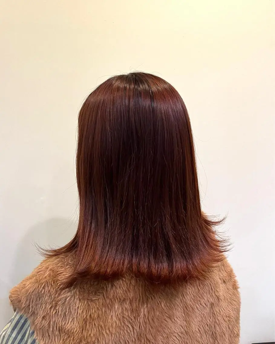 カラー オレンジ KOKORO 中村 朱里のヘアスタイル