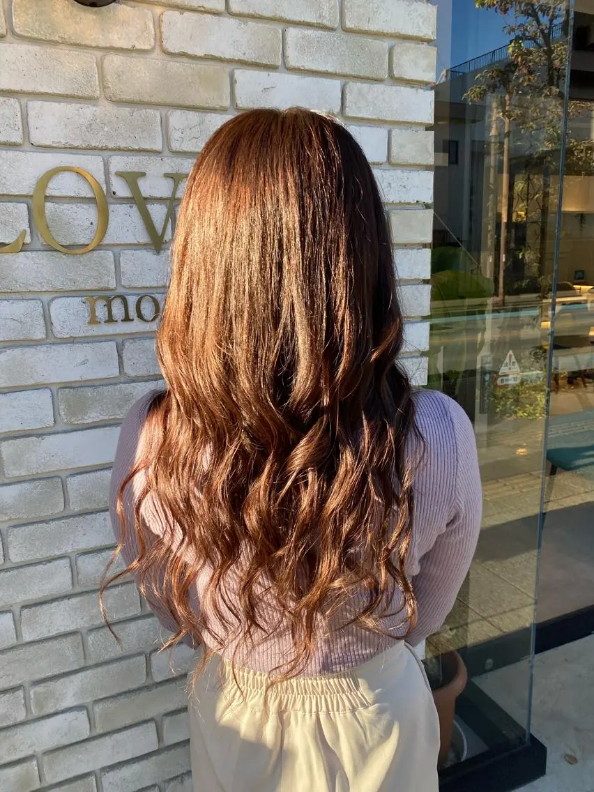 セミロング カラー ヘアアレンジ ハイトーン&透明感 カラー☘️片山優陽のヘアスタイル