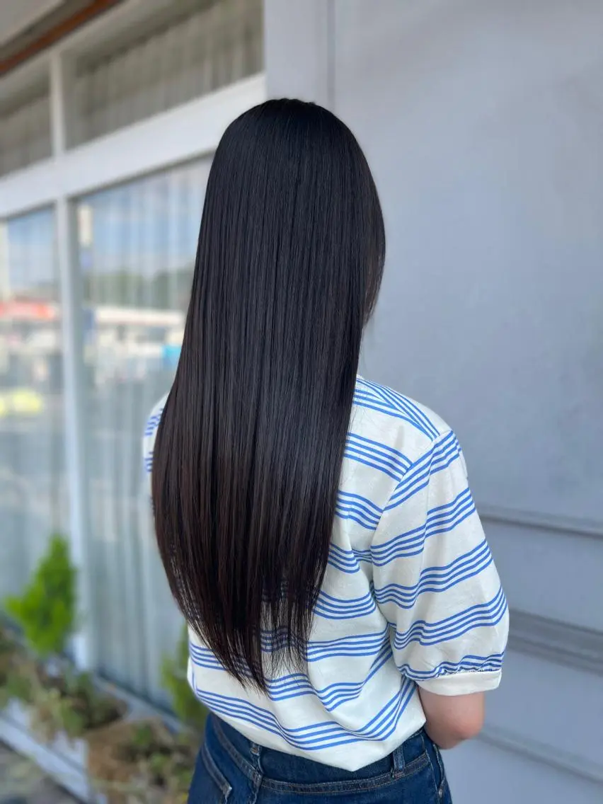 ロング カット 縮毛矯正 トリートメント 川村 綾のヘアスタイル