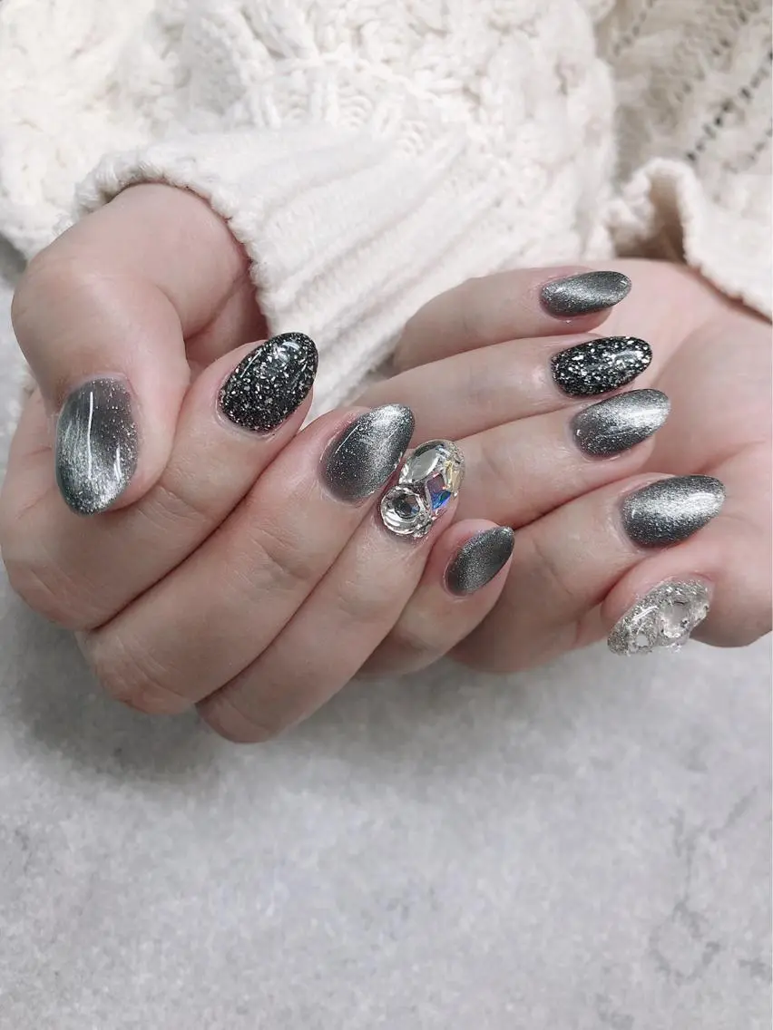 ネイル マグネットネイル ストーンネイル ハンドネイル ハンドケア FASTNAIL PLUS 新宿店のネイルデザイン