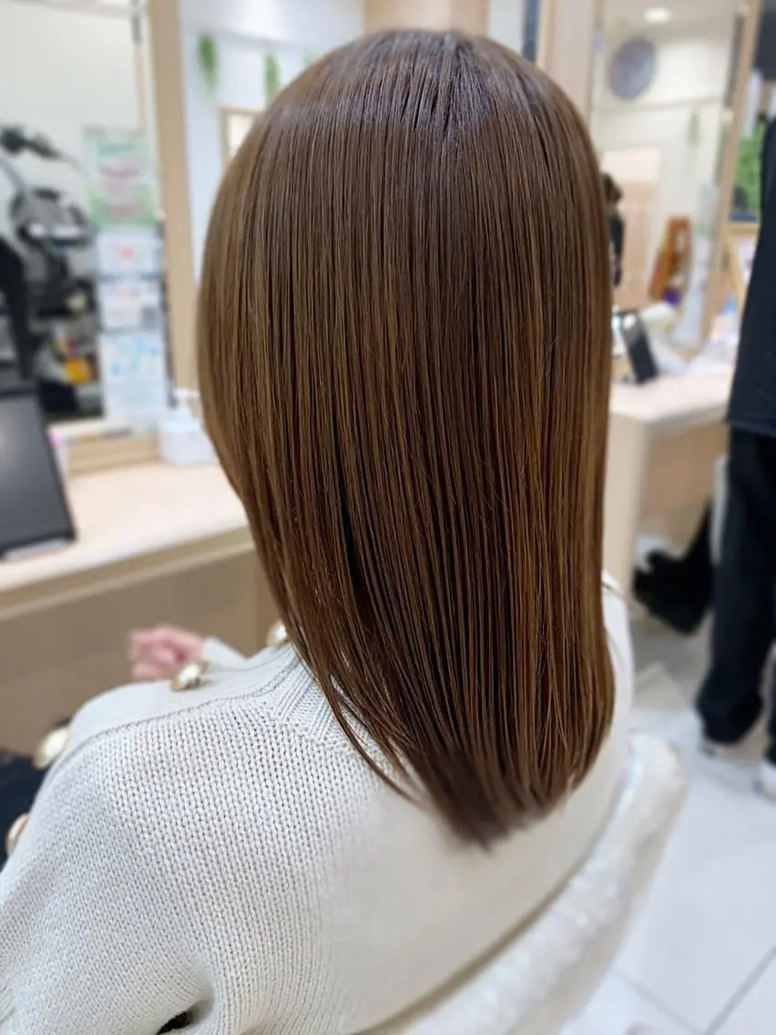 ミディアム カラー ヘアカラー 艶髪カラー 矯正 モデル募集/Aoiのヘアスタイル