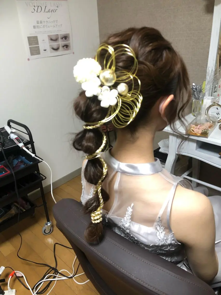 ヘアアレンジ エクステ ヘアセット Belleeyes_ kubotaのマツエク・マツパデザイン