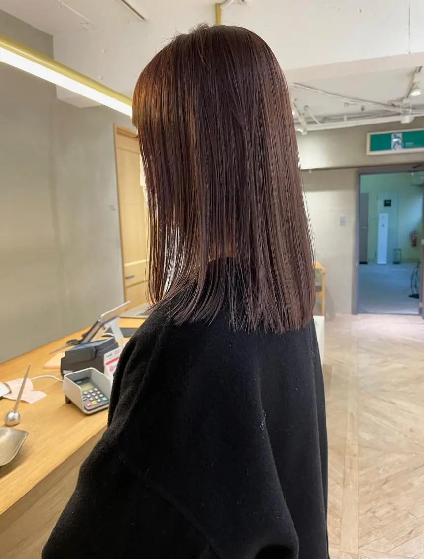 ミディアム パーマ ハイライト 髪質改善 韓国風ヘア シャドウパーマ 田形清流のヘアスタイル
