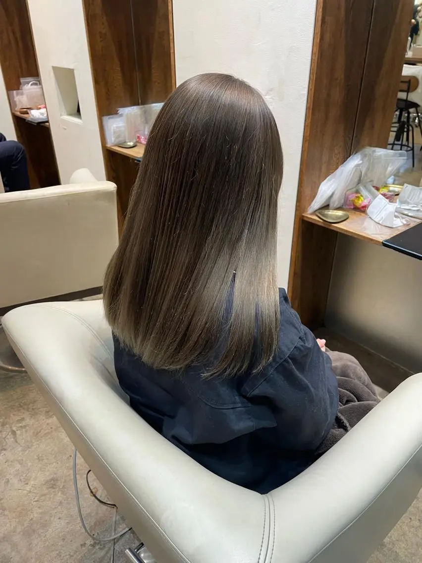 セミロング カラー カット ヘアカラー トリートメント 【完全個室】髪質改善 暖色カラー/山崎唯奈のヘアスタイル