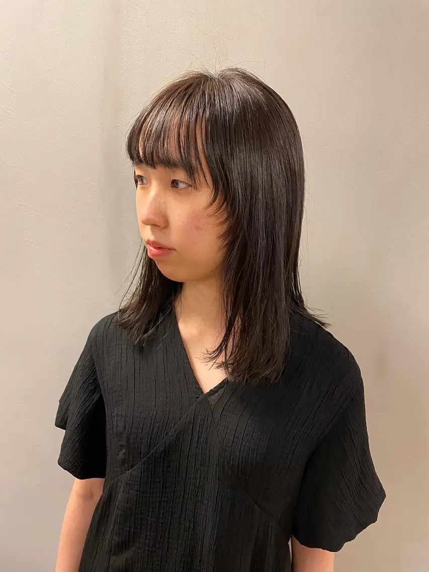 ミディアム カラー パーマ ヘアアレンジ メンズ キッズ ネイル マツエク・マツパ ブルーカラー ブルーグレー ブルー tatsumi/ボブ ウルフ/レイヤーのヘアスタイル