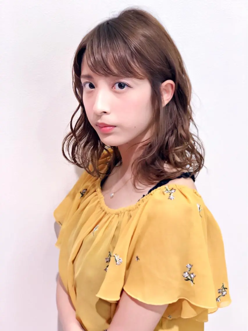 ミディアム カラー パーマ ミディアムパーマ ディレクター ノナカのヘアスタイル