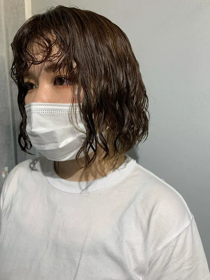 ショート パーマ ボブパーマコテ巻き風 パーマNo1深江秀平のヘアスタイル