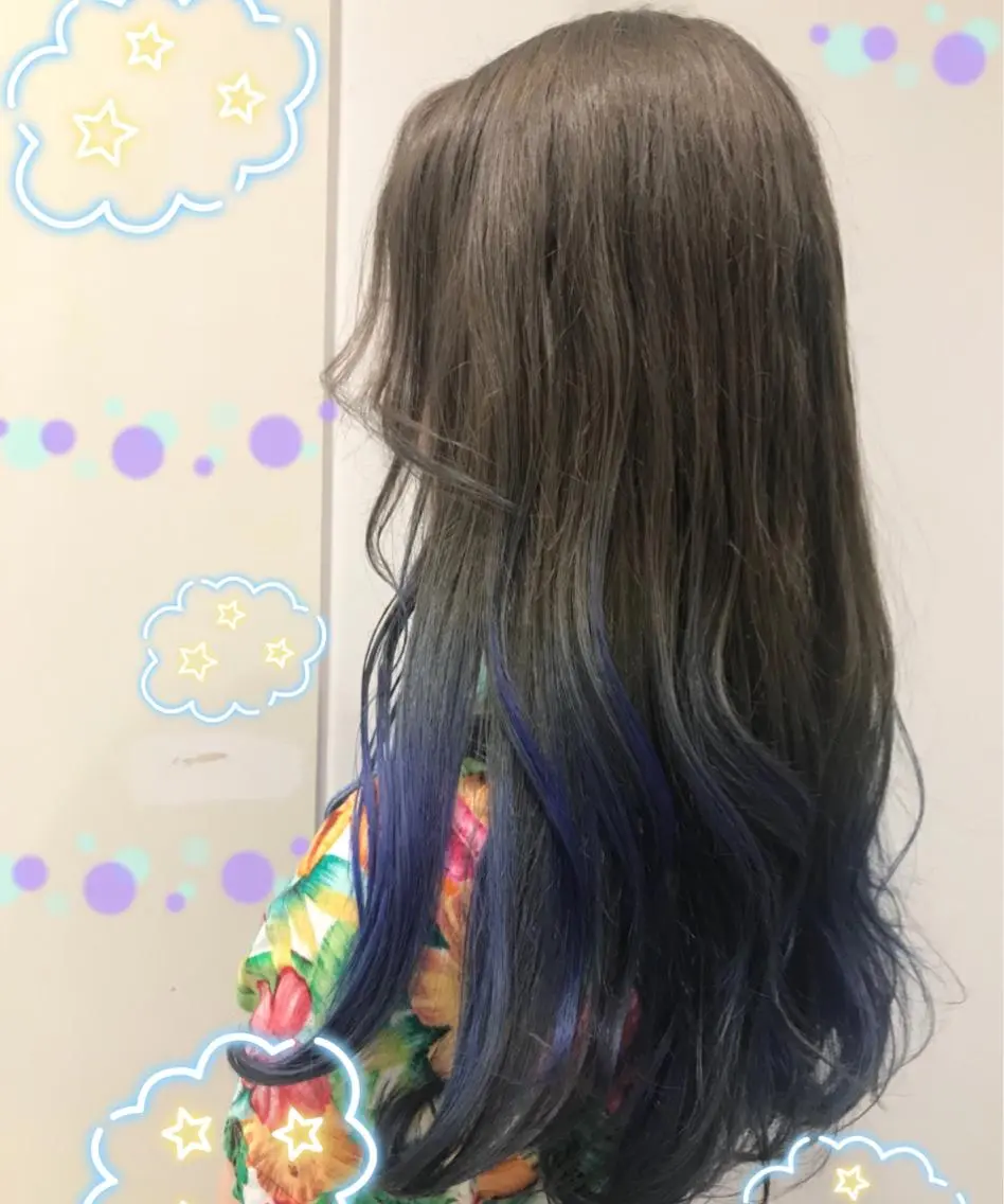 セミロング カラー ブルーカラー 新宿駅近♡個室 ♡関口三都季🌜のヘアスタイル