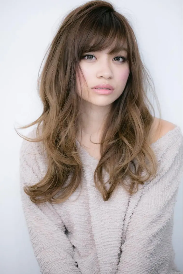 ロング カラー パーマ ヘアアレンジ メンズ ネイル マツエク・マツパ アイブロウ メンズハイライト 透明感カラー ハイライトカラー 眉カラー ハイライト Endearing 銀座/レイヤーカットのヘアスタイル