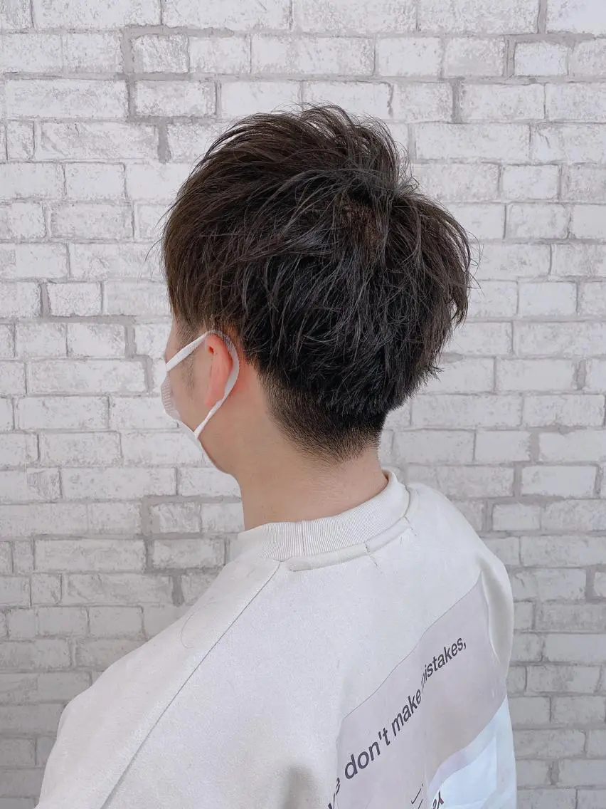 ショート ヘアアレンジ メンズ カット ブリーチなし艶カラー 東家のヘアスタイル
