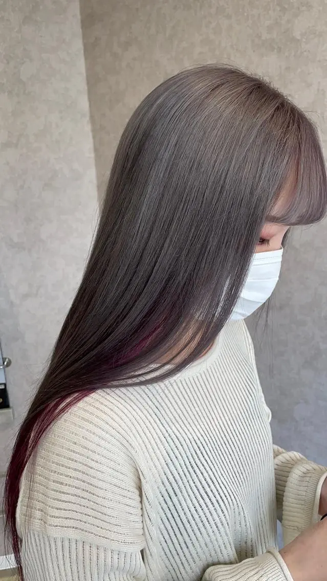 カラー インナーカラー ピンクカラー シルバー バレイヤージュ特化｜ Takuのヘアスタイル