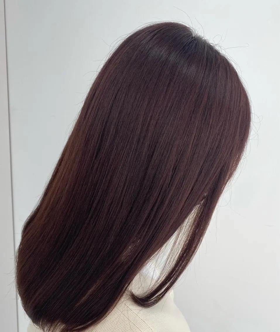ミディアム ピンクブラウン aoi ♡グレージュ ・ベージュカラーのヘアスタイル