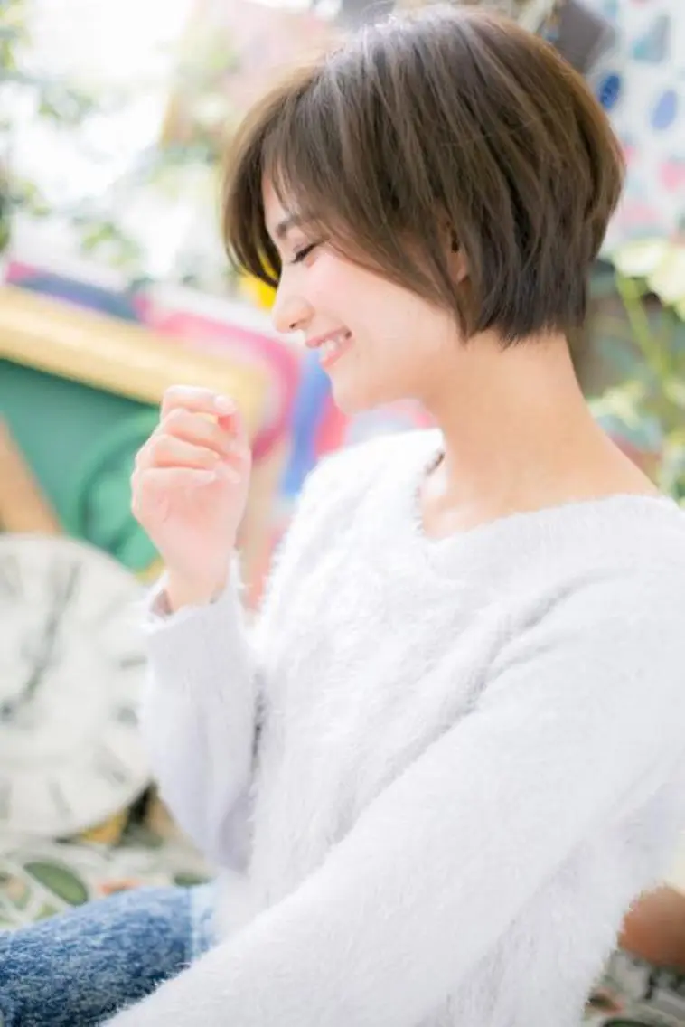 ショート カラー 前下がりボブ ボブ くせ毛 斜めバング 小顔カット カット ヘアカラー トリートメント ヘッドスパ 🍀鶴貝 幸哉🍀のヘアスタイル