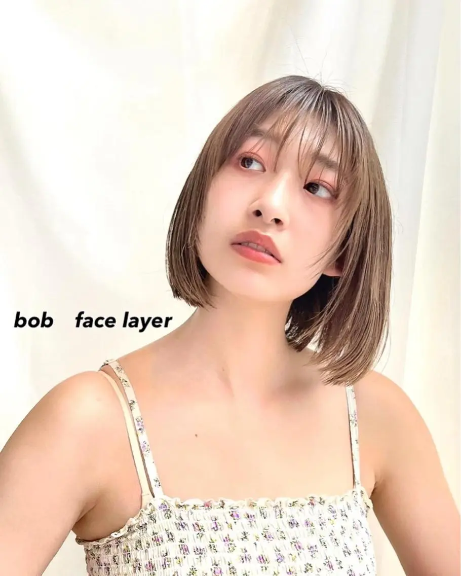 ミディアム カラー ベージュカラー 透明感カラー グレージュ ボブ カット ヘアカラー トリートメント レイヤー専門家 ダブルカラー修のヘアスタイル