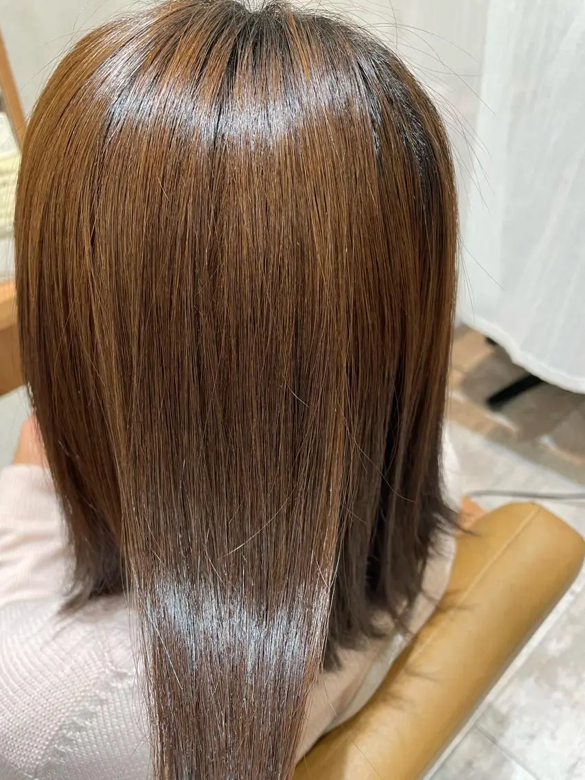 ミディアム 縮毛矯正 小川 夏生のヘアスタイル