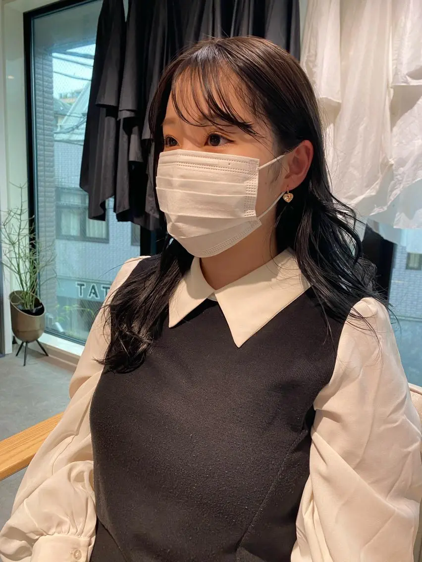 セミロング カラー ヘアアレンジ 黒髪 ブルーカラー ブルーブラック カットモデル募集中/ 店長/角田真哉のヘアスタイル