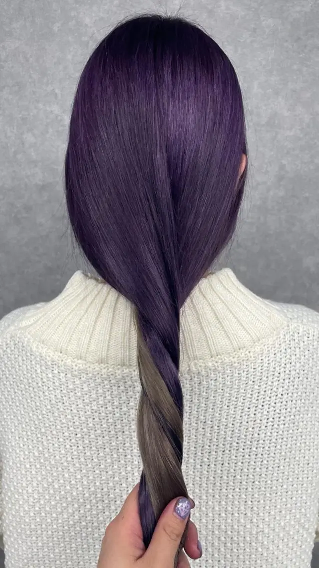 ロング カラー パープルカラー ヘアカラー #韓国ハイトーン💓 TOWAのヘアスタイル