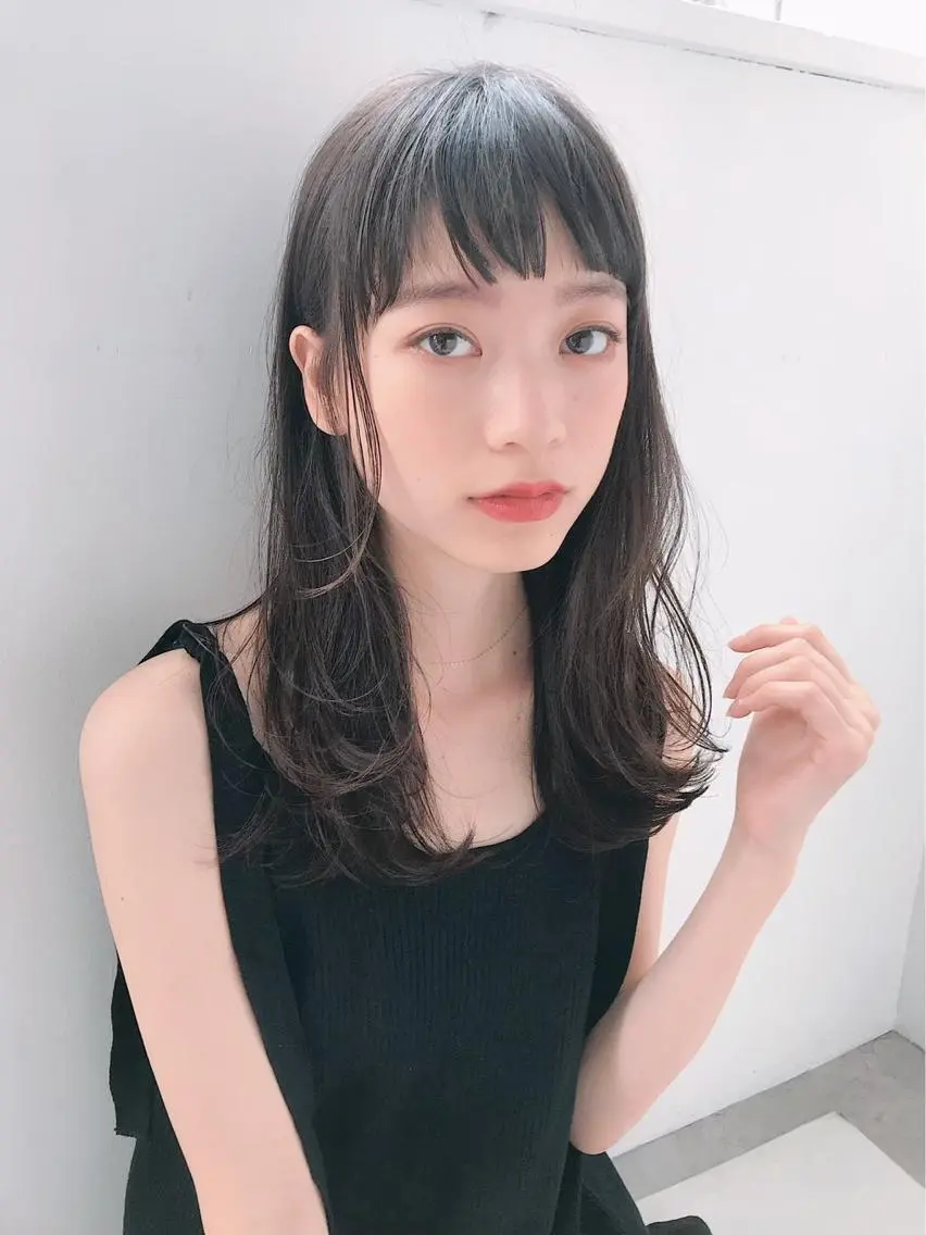 ロング カラー ダークグレー ダークグレージュ グレージュ ♡透け感カラー 大賀哲平♡のヘアスタイル