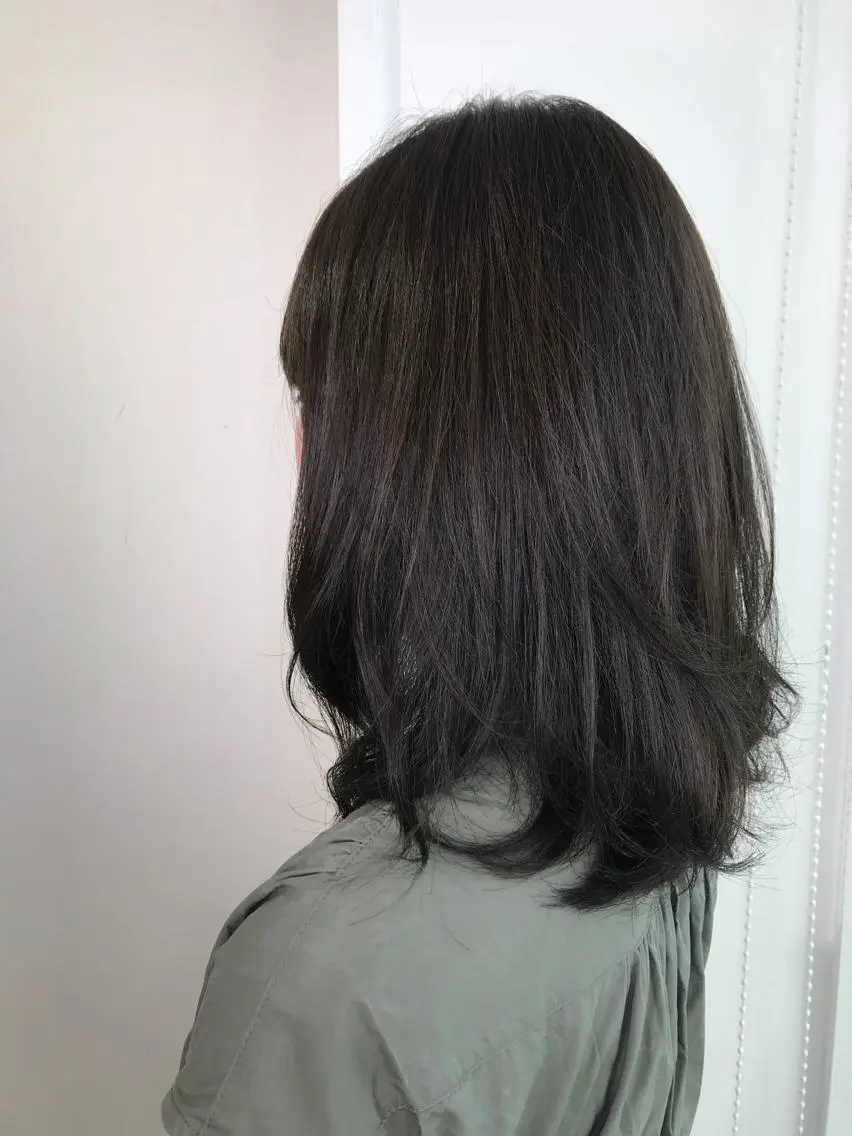 ミディアム カラー ミディアムパーマ アッシュ アッシュグレー アッシュグレージュ 透明感カラー ヘアカラー トリートメント 寺山 佳貴のヘアスタイル