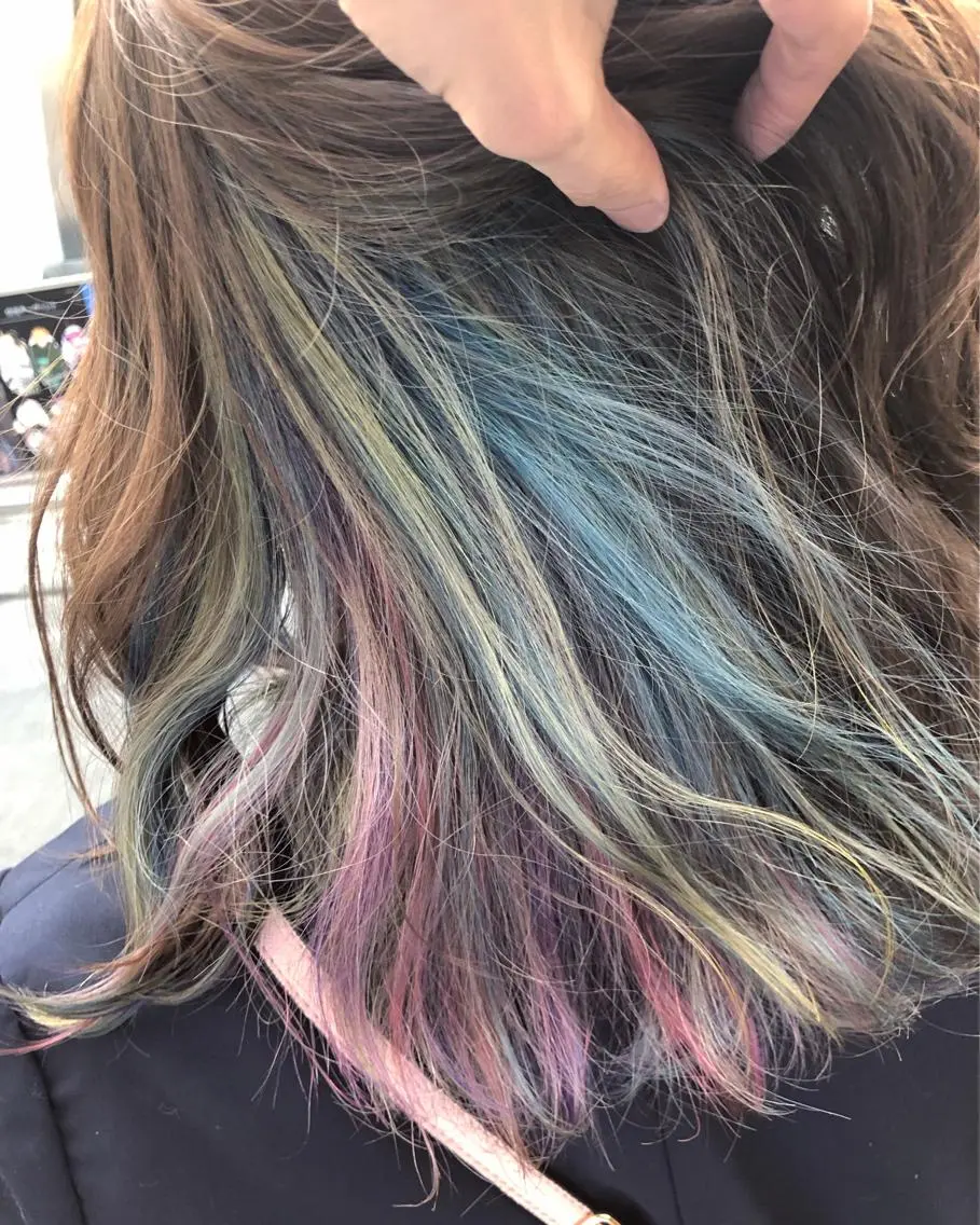 セミロング カラー ショートボブ アッシュ バレイヤージュ ミストバング ベージュカラー カット ヘアカラー トリートメント 原宿サロン代表 デザインカラー伊藤卓のヘアスタイル