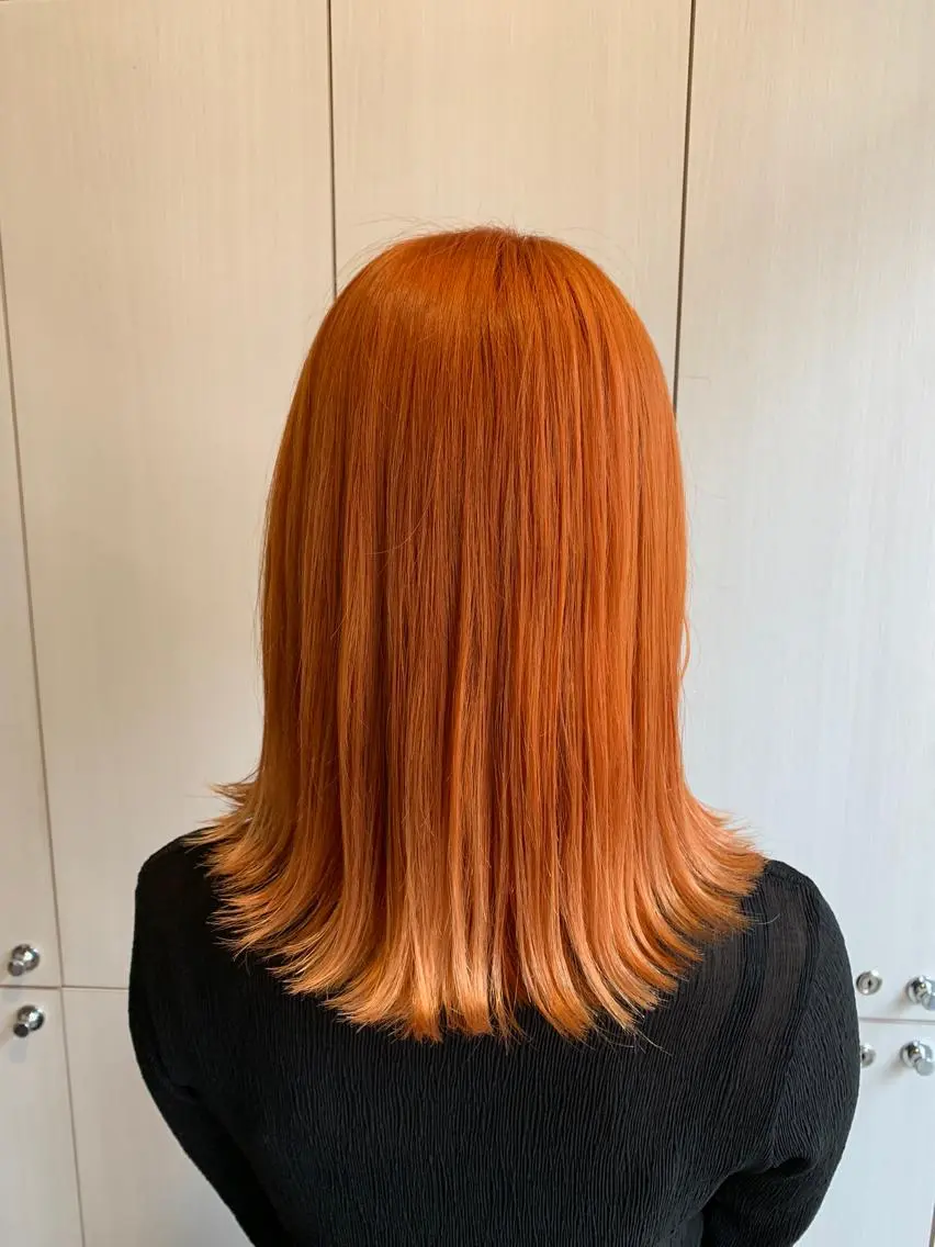 セミロング カラー カット ヘアカラー あべ ゆうかのヘアスタイル