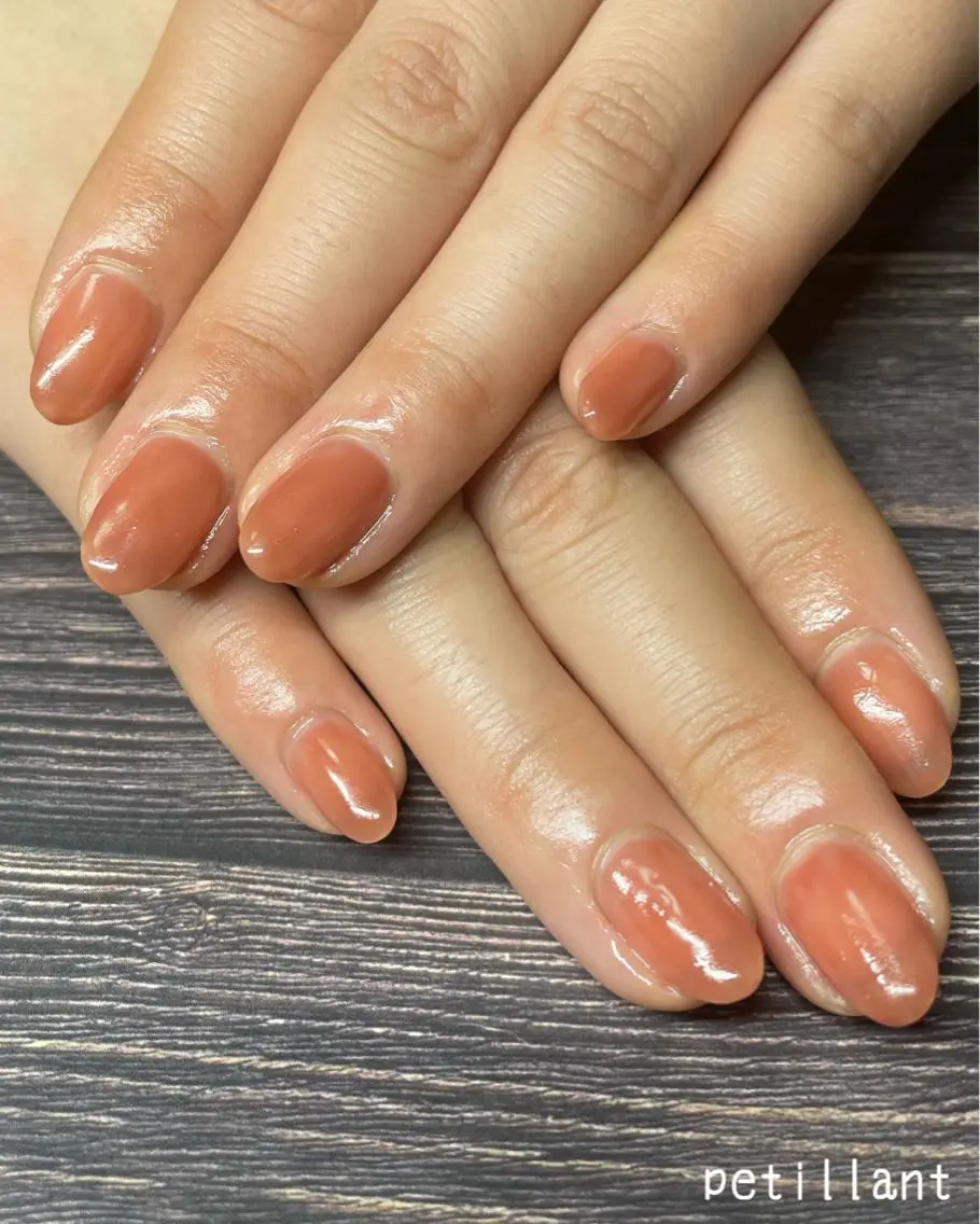 ネイル クリアネイル ワンカラーネイル 春ネイル nail salon petillantのネイルデザイン