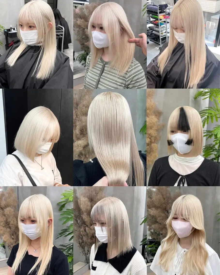 ミディアム カラー イツク ⚡️ ルーツ/ハイトーンのヘアスタイル