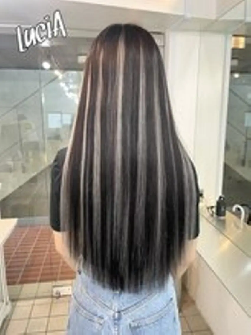 ロング カラー ヘアアレンジ シールエクステ アディクシーカラー バレイヤージュ ブリーチ ダブルカラー エクステ7:30〜 LuciA\5900のヘアスタイル