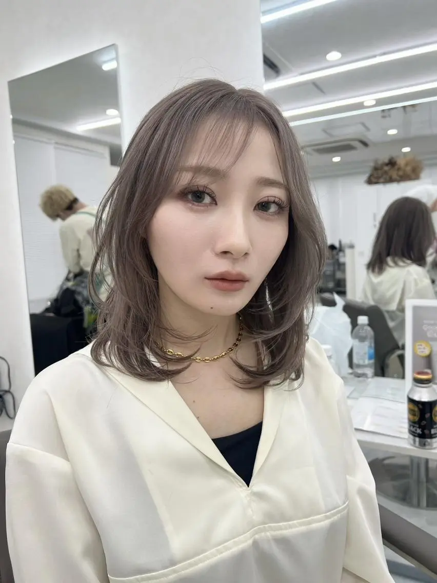 セミロング 髪質改善ケアカラー Eir梅田/中村のヘアスタイル