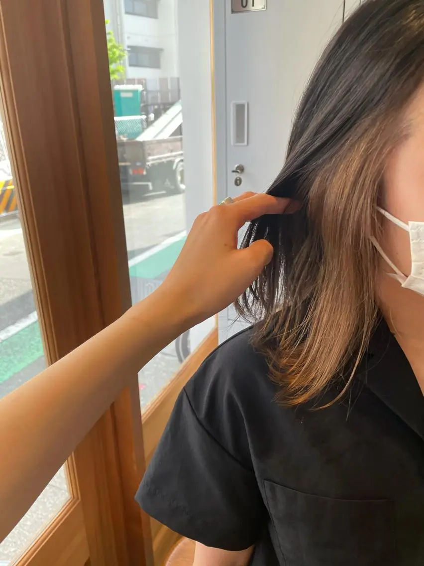 ミディアム カラー ベージュカラー インナーカラー ヘアカラー 中目黒🌼 🌼ハナのヘアスタイル