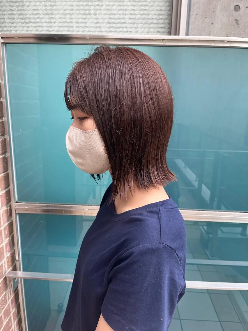 ミディアム カラー パーマ ヘアアレンジ メンズ キッズ ネイル マツエク・マツパ アイブロウ ミディアムパーマ メンズパーマ ブラウンカラー ケアカラー 透明感カラー 久木原 ゆりのヘアスタイル