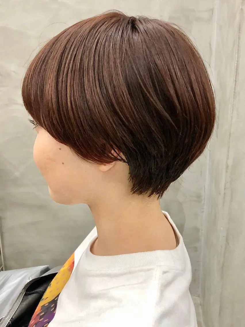 ショート カラー ブラウンカラー ピンクカラー ピンクブラウン ショートヘア ショート・ボブ 徳竹淳一のヘアスタイル