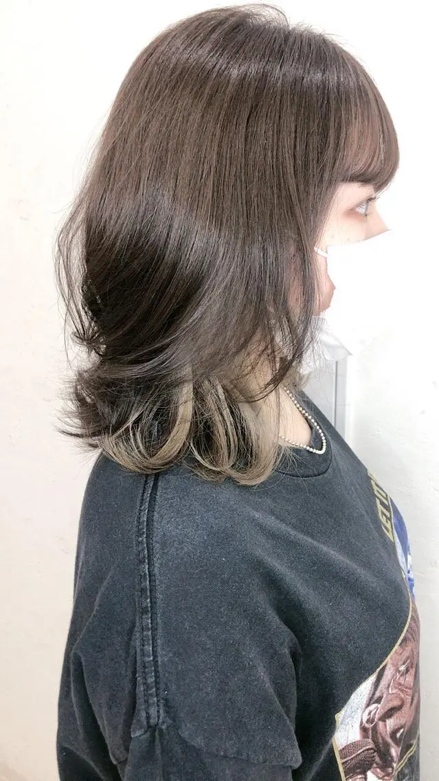 セミロング 太白区/白髪ぼかし ハイライト/千葉達人のヘアスタイル