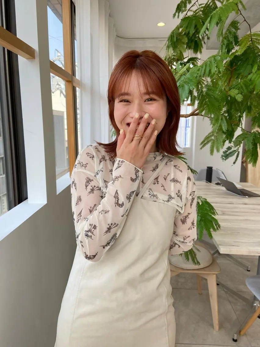ミディアム カラー ヘアアレンジ 田中 あやなのヘアスタイル