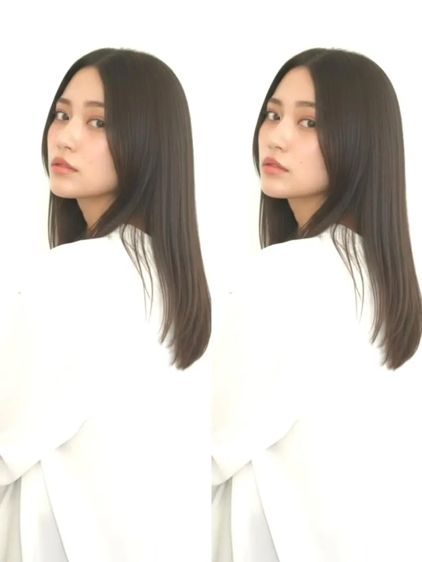 セミロング 🪞Kana｜透明感 カラー × 髪質改善のヘアスタイル